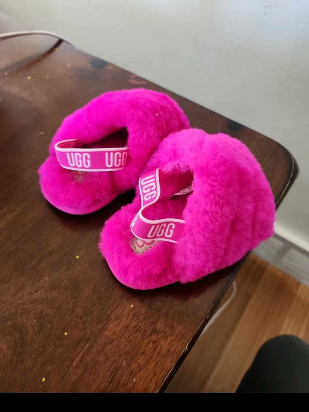 UGG FLUFF YEAH SLIDE ROCK ROSE MOCASSIN SLIP ON SANDAL US 4/5 UK 4